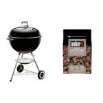 weber 1341504 Classic Kettle, 57cm, Black Charcoal BBQ & 17612 Lighter Cube, Mixed, 38x17x5 cm