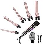 (Rose Gold 5 in 1 Curling Wand Set)