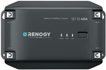 Renogy 12V 40A DC to DC Battery Charger for Flooded, Gel, AGM, and Lithium, Using Multi-Stage Charging in RVs, Commercial Vehicles, Boats, Yachts, Caravan