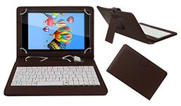 ACM USB Keyboard Case Compatible with Digiflip Xt811 Tablet Cover Stand Study Gaming Direct Plug & Play - Brown