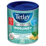 Tetley Super Herbal Immune Plus Tea: Peppermint & Ginger with Zinc & Vitamin D - 20 Tea Bags, 40 Grams, Naturally Caffeine Free