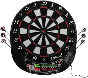 Mission Darts | G220 Electronic Dartboard | Professional Soft Tip | Up to 16 players | 28 Games | Includes 4 Sets of Darts.