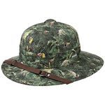 Stetson Jungle Pith Helmet Women/Men - Cotton hat Cloth with Lining, Leather Trim Summer Spring-Summer - M (56-57 cm) Green