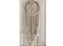 DXYZ Macrame Dream Catcher | Cotton Rope Bohemian Vintage Style Wall Hanging Tapestry | Modern Room Home Decor | Geometric Wall Art | Gifting (Ivory)