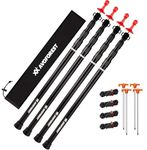 AVOFOREST Tent Poles, Telescoping Tarp Poles, Adjustable Camping Tent Poles for Tarp with Lightning Protection Cap Awning Poles Set for Canopy Porch Sun Sails Awning, 88-265cm ((4PCS) Black)