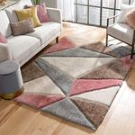 SWEET HOMES , Super Ultra Soft 3D Shaggy Handcrafted Anti-Skid Silk Touch Rectangular Carpet, Size 4X6 Feet, Colour, Beige:Silver