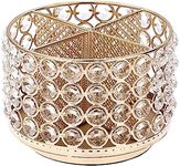 SUMNACON Metal 360 Degree Rotating Desk Organizer Holder with Crystal Beads, Decorative Round Stationery Storage Makeup Brush Holder for Remote Control Pencil Art Supply Glasses (Gold)