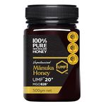 Manuka Honey 100% Pure New Zealand UMF 20+ MGO 826+ Raw & Unpasteurised Certified Award Winning Silky Smooth Taste & Texture 500g (UMF 20+)