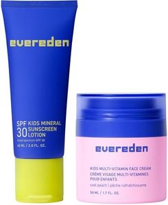 Evereden Kids Face Cream: Cool Peach, 1.7 oz. & SPF 30 Mineral Sunscreen | Clean and Non-Toxic Kids Products | Multi-Vitamin Skin Care for Kids