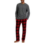 Hanes Men's Tagless 2-Piece Micro-Fleece Sleep Set, Red Buffalo, XX-Large