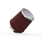 K&N RG-1003RD-L Universal Chrome Filter for Cars and Motorcycles Red