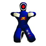 MMA Practice Dummy (Sitting Position) for Boxing, Fighting, Throwing, Grappling, Karate, jiu-Jitsu, Wrestling Training - UNFILLED (Blue Canvas, 70")