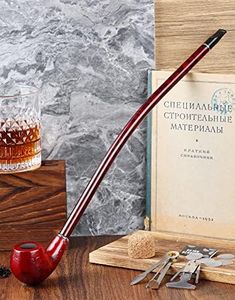 Joyoldelf Tobacco Pipe - Handcrafted 16"Length Churchwarden Smoking Pipe with 14.1"Long Stem