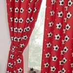 Price Right Home Football Red and Green Bedroom Range - Kids, Teens, Sports Theme - Duvet Cover Set, Fitted Sheet Set & Curtains Available (72" Curtains)