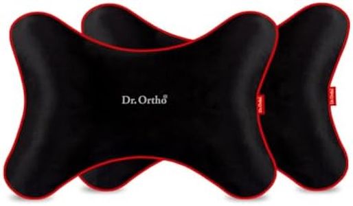 Dr.Ortho Orthopaedic Car Neck Rest Cushion Pillows, Memory Foam Car Seat Head Rest Pillow for Neck and Cervical, Support Relieves Pain & Muscle, Ultrasoft Pillow for Comfortable Car Rides