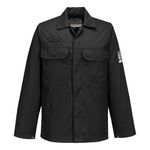 Portwest BIZ2 Bizweld Mens Welding Jacket Flame Resistant Workwear Welder Work Coat Arc Flash Heat Protection Molten Metal Splash Protective Multi-Norm Industrial Clothing, Black, XL