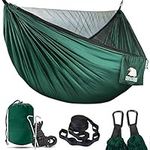 Covacure Camping Hammock - Lightweight Double Hammock, Hold Up to 772lbs, Portable Hammocks for Indoor, Outdoor, Hiking, Camping, Backpacking, Travel, Backyard, Beach（Dark Green）