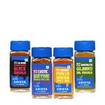 CRISTA Flavours of India - Gourmet Indian Spice Combo | Maharashtrian Black Masala x 1, 50 gms | Biryani Mix x 1, 45 gms | Gujarati Dal x 1, 45 gms | Paneer Makhani Spice Mix x 1, 50 gms | Set of 4