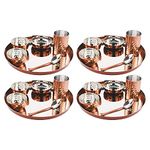 PANCA Premium Copper Hammered Steel Dinner, Luxury Design, Dinner Set for Home, Gifting, House Warming, Heavy Dinner Set, Copper Finish - Made in India (4)