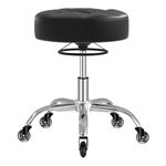 Rolling Stool Heavy Duty 400lb: Super Soft Seat Cushion,360° Swive,Height Adjustability,No Squeaky Noises,No Tip Over,New Upgraded Stool Salon Stool Chair, Tattoo Facial Massage Spa (Black)