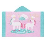 BANGSAUR Children's Hooded Bath Beach Towel, 100% Cotton 50"x30" Wrap, Kids Toddlers Girls Boys 3-12 Years Coverup(Cloud Unicorn)