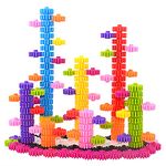 SIENIANLINE Gears Interlocking Learning Set, STEM Construction Toy Set - Building Kit Toys 180 Pcs - 10 Colors