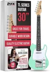 LyxPro 30” Electric Guitar TL Series, Full-Size Paulownia Wood Body, 3-Ply Pickguard, C-Shape Neck, Ashtray Bridge, Quality Gear Tuners, 3-Way Switch & Volume/Tone Controls, 2 Picks Included, Green