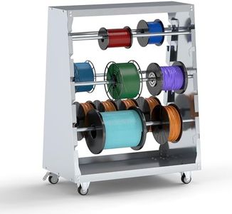 Baoz Wire Spool Rack Wire Cable Dispenser with 6 Rods Multiple Axle Cable Caddy on Wheels Wiring Spool Holder Storage Cart for Electrical Industrial,300lbs Capacity,Gray