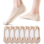 7 Pairs Nude Women Low Cut Liner No Show Socks Ice Silk Nonslip Liner Invisible Hidden Thin Socks