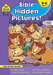 School Zone - Bible Hidden Pictures! Workbook - Ages 4 to 6, Preschool to Kindergarten, Christian Scripture, Old & New Testament, Search & Find, Picture Puzzles, and More (Inspired Learning Workbook)