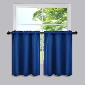Mrs.Naturall Mini Curtains for Smal Window Bedroom,Blackout Bottom Bunk Bed Curtains for Kids Room Boys,Royal Blue/Bluey