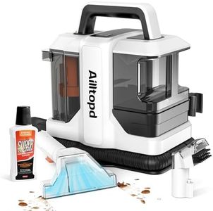 Ailltopd Portable Carpet & Upholstery Spot Cleaner, Powerful Suction&Deep Stain Cleaning Carpet Cleaner Machine for Area Rugs, Carpet, Couch, Car, Pets, with Dual Size Brushhead and Cleaning Solution