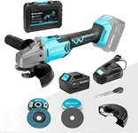 DURATECH 20V Cordless Angle Grinder Kit, Brushless Motor, 4-1/2" Disc, 4.0Ah Li-ion Battery and Fast Charger, Battery Powered Portable Grinder Tools for Cutting and Grinding Metal