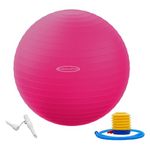 BalanceFrom Anti-Burst and Slip Resistant Exercise Ball Yoga Ball Fitness Ball Birthing Ball with Quick Pump, 2,000-Pound Capacity, Pink, 18-inch, S