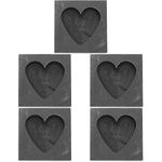 STOBAZA 5pcs Heart Shaped Graphite Mold Jewelry Casting Supplies Graphite Casting Molds Graphite Heart Molds Graphite Melting Molds Melting Casting Tool DIY Mold Kit Metal