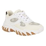 GUESS Women's Norina Sneaker, White/Beige 140, 6 UK