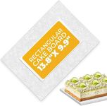 BURIUS Rectangle Cake Board - 10x14, White, Grease-Proof, Durable, Cardboard with Foil, Ideal for Cakes, Weddings, Birthdays, Rectangular Shape