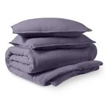 Bare Home Washed Duvet Cover - Full Size - Premium 1800 Ultra-Soft Brushed Microfiber - Hypoallergenic, Easy Care, Stain Resistant (Full, Washed Dusty Purple)