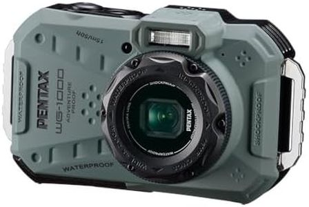 PENTAX WG-1000 waterproof digital compact camera, designed for casual outdoor and underwater photography, waterproof to a depth of 15 meters, for up to one hour of continuous operation