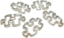 100 Autism Charms Awareness Puzzle Piece Aspergers Silver Open 1-1/8in 30mm Lot of 100 Charms