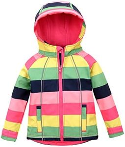 M2C Girls Hooded Fleece Lined Windproof Sweater Softshell Jacket 7 Yrs Red