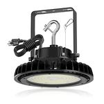 Adiding High Bay LED Shop Light, 200W UFO High Bay Lighting 1-10V Dimmable 30,000 Lumens 150LM/W AC110-277V IP65 5000K Daylight Light with Hanging Hook, Safe Rope for Gym Workshop Warehouse Garage