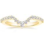 Mameloly Wedding Bands for Women Pear & Round Shaped Stackable Gold Cubic Zirconia Half Eternity CZ Curved Engagement Rings for Her Size 7