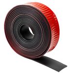 Neoprene Rubber Strips Adhesive 25mm(W) x1.5mm(T) x3m(L) Neoprene Rubber Sheet Solid Rubber Strip for DIY Gaskets, Crafts, Pads, Flooring Protection, Supports, Leveling, Anti-Vibration, Anti-Slip