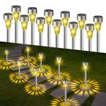 Fohil 12 Pack Solar Garden Lights, IP65 Waterproof Solar Pathway Lights, Solar Landscape Lighting Lights, Solar Lights Outdoor for Outside Yard Driveway Patio Lawn Walkway Decorations