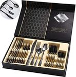 Black Silverware Set 24 Piece Flatw