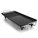 FEELING MALL Electric Griddle with Adjustable Temperature Control, Smokeless Barbecue Hot Pot Plate, BBQ Hot Plate Burger, Eggs, Pancake Griddle, Nonstick Extra Large Cooking Surface
