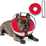 Inflatable Dog Cone Collar with Enhanced Anti-Licking, Soft Neck Donut for Dogs Cats, Recovery Pet Cone Collar After Surgery for Large Medium Small Dogs (Red, M)