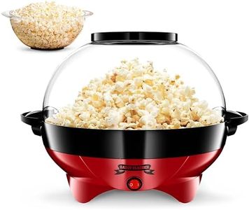 Gadgy® Popcorn Maker Round, 800w Non-stick Coated Pop Corn Machine, Removable Lid, Even Heating Surface, Quiet & Fast Machines, Sugar, Oil & Butter Supportable, 5l Large Sized