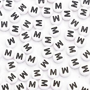 500Pcs Acrylic Letter Beads 7x4mm Alphabet Beads for Jewelry Making Letter M Beads for Bracelets Making Necklaces DIY
